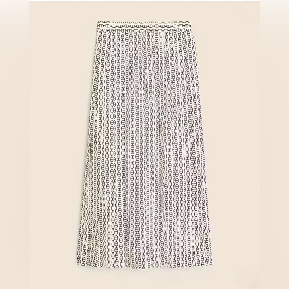 J. Crew Pleated Maxi Skirt in Vintage Links print (size 22)